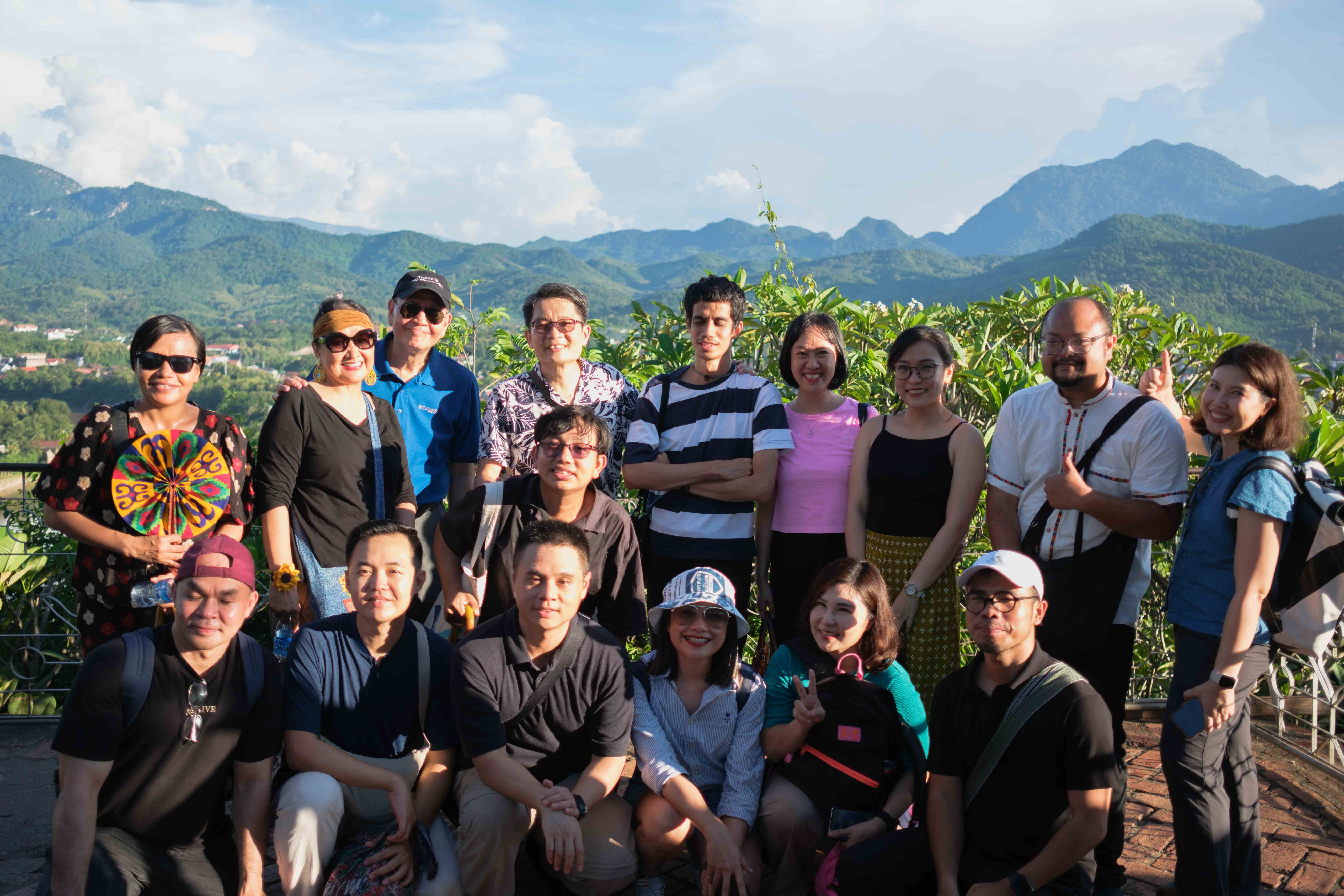 Some of Cohort 2025's fellows at the peak of Phousi Hill