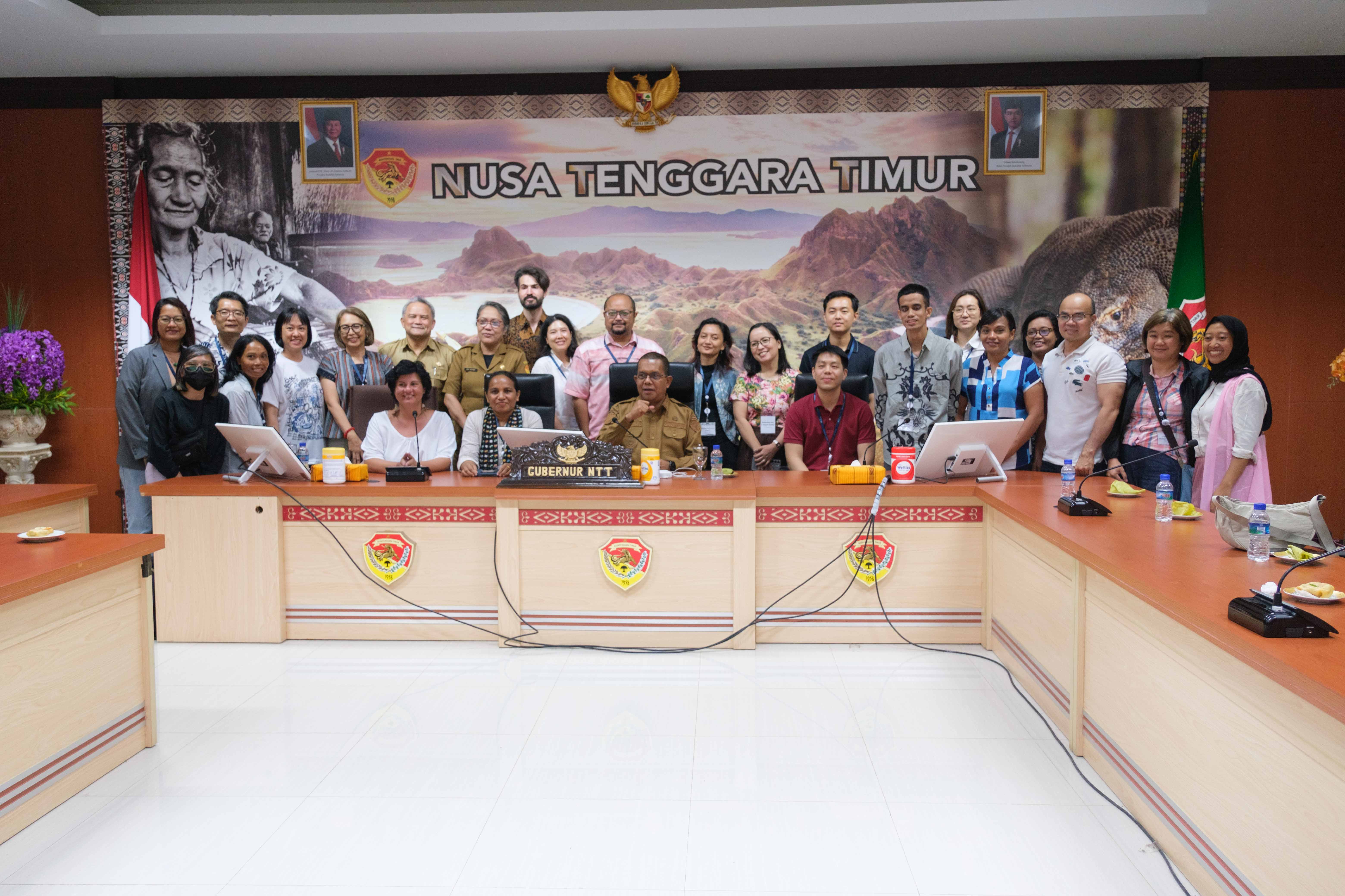 Governor of Nusa Tenggara Timur, Emanuel Melkiades Laka Lena and local leader Ibu Emilia Julia Nomleni